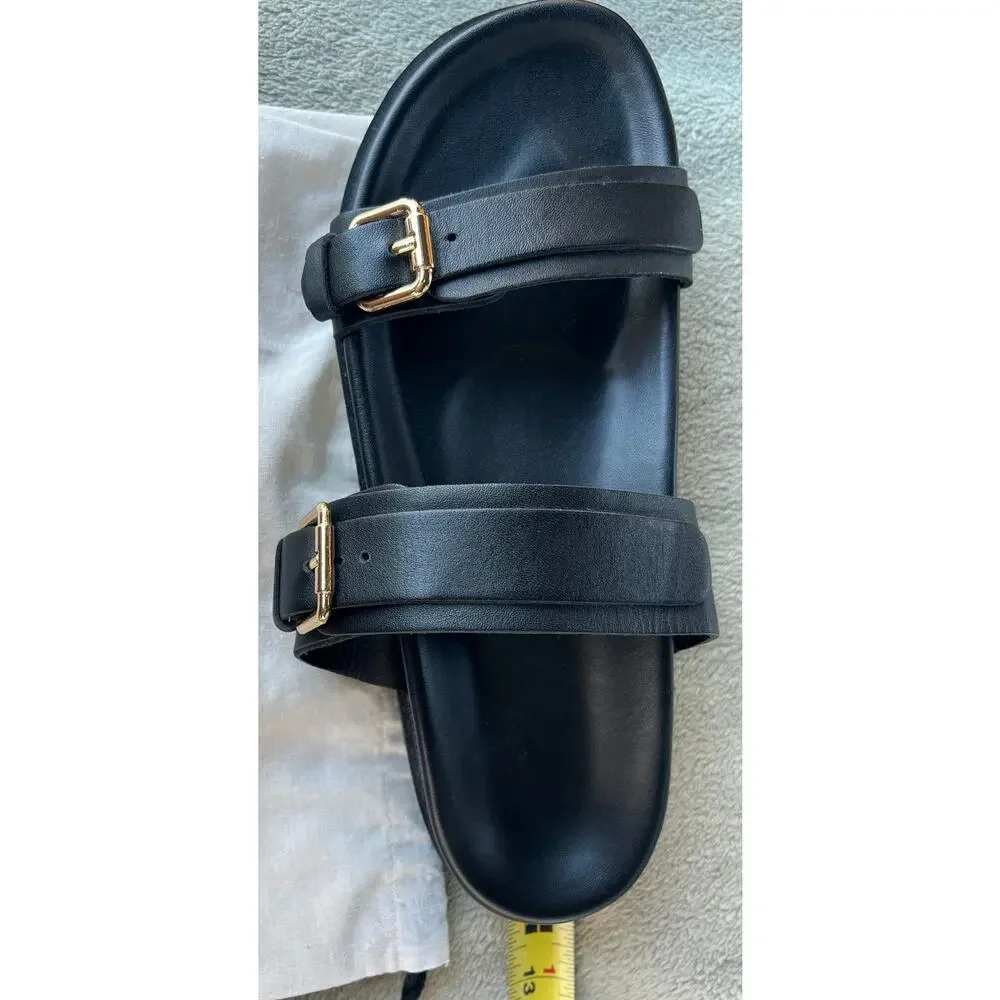 New Tags & Dust Bag Liberte Aloha Sandles Leather Slip On Black Size 10.5-11 - Picture 7 of 10